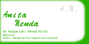 anita menda business card